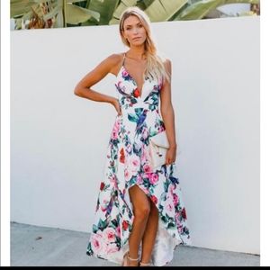 NWT Luxxel Floral High Low Dress